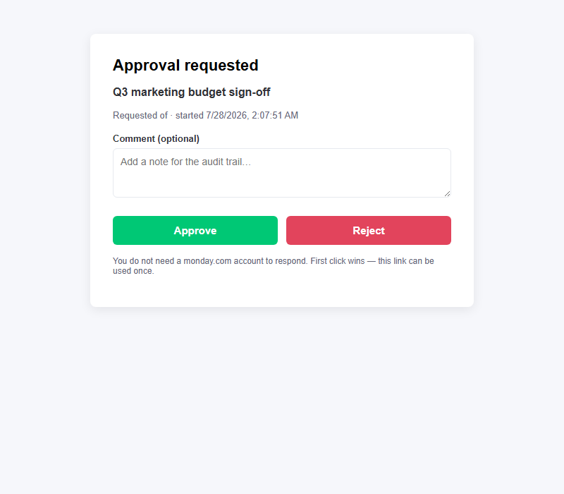 The decision page for a parallel quorum stage